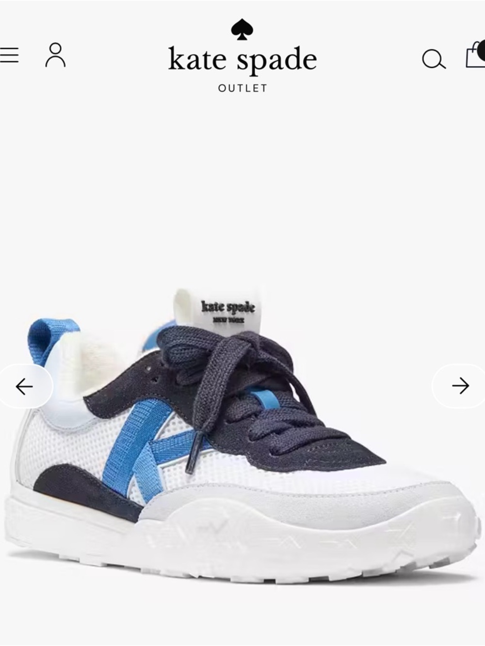 kate spade White, Blue & Navy Girls' Sneakers